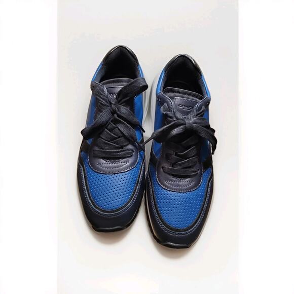 Coach Carter PERF RUNNER Sneakers Low Cut Leather FG1600 Blue Black Size 8D - Picture 1 of 16